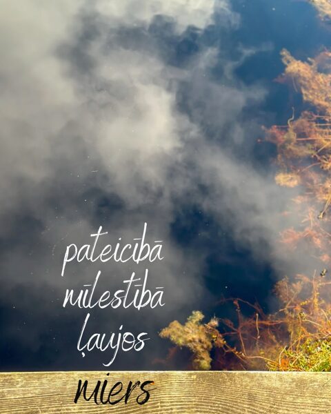 Telefona ekrānsaudzētājs "pateicībā .. mīlestībā .. ļaujos.. miers"